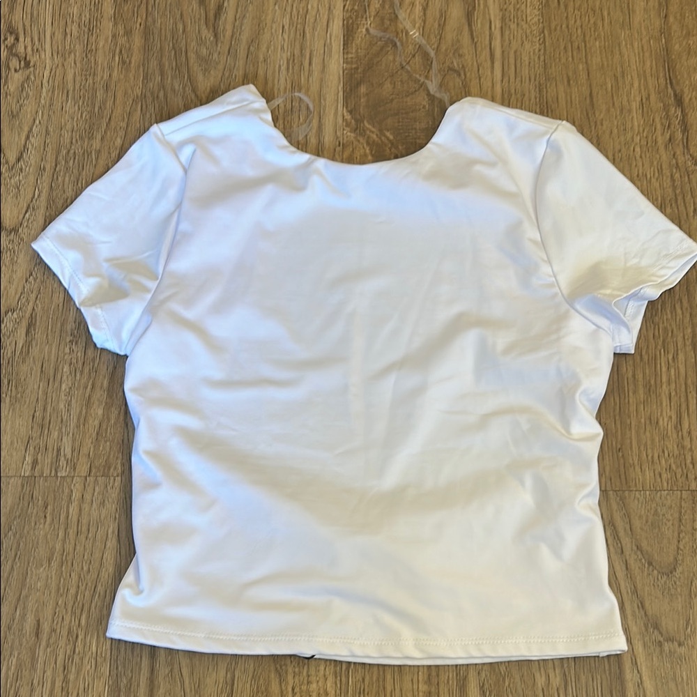 Classic White Open-Back Women's Cropped Top